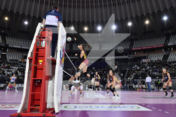 2021-11-14 - Stigrot Lena of Acqua & Sapone Roma Volley  in action during the Women's Volleyball Championship Series A1 match between Acqua & Sapone Volley Roma and Vero Volley Monza at PalaEur, 14th November, 2021 in Rome, Italy.  - ACQUA&SAPONE ROMA VOLLEY CLUB VS VERO VOLLEY MONZA - SERIE A1 WOMEN - VOLLEYBALL