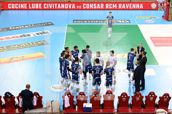 2021-11-24 - Consar Rcm Ravenna players take to the volleyball court - CUCINE LUBE CIVITANOVA VS CONSAR RAVENNA - SUPERLEAGUE SERIE A - VOLLEYBALL