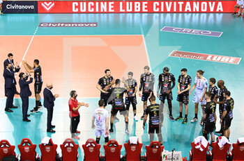 2021-12-01 - Cucine Lube Civitanova (ITA) players take to the volleyball court - CUCINE LUBE CIVITANOVA VS LOKOMOTIV NOVOSIBIRSK - CHAMPIONS LEAGUE MEN - VOLLEYBALL