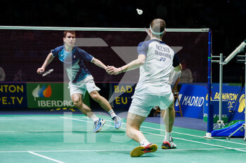 2022-04-26 - Alex Lanier from France and Viktor Axelsen from Denmark in action, Round of 32 during the European Badminton Championships 2022 on April 26, 2022 at Gallur Sports Center in Madrid, Spain - EUROPEAN BADMINTON CHAMPIONSHIPS 2022 - BADMINTON - OTHER SPORTS