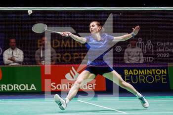 2022-04-26 - Kirsty Gilmour from Scotland, Round of 32 during the European Badminton Championships 2022 on April 26, 2022 at Gallur Sports Center in Madrid, Spain - EUROPEAN BADMINTON CHAMPIONSHIPS 2022 - BADMINTON - OTHER SPORTS