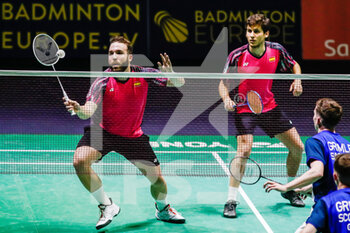 2022-04-26 - Jaume Perez and Jose Morales from Spain, Round of 32 during the European Badminton Championships 2022 on April 26, 2022 at Gallur Sports Center in Madrid, Spain - EUROPEAN BADMINTON CHAMPIONSHIPS 2022 - BADMINTON - OTHER SPORTS