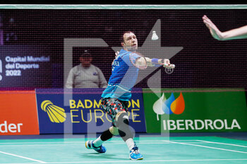 2022-04-27 - Misha Zilberman from Israel, Round of 16 during the European Badminton Championships 2022 on April 27, 2022 at Gallur Sports Center in Madrid, Spain - EUROPEAN BADMINTON CHAMPIONSHIPS 2022 - BADMINTON - OTHER SPORTS