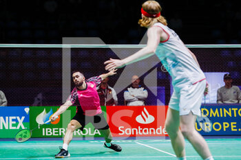 2022-04-27 - Luis Enrique Penalver from Spain and Anders Antonsen from Denmark, Round of 16 during the European Badminton Championships 2022 on April 27, 2022 at Gallur Sports Center in Madrid, Spain - EUROPEAN BADMINTON CHAMPIONSHIPS 2022 - BADMINTON - OTHER SPORTS
