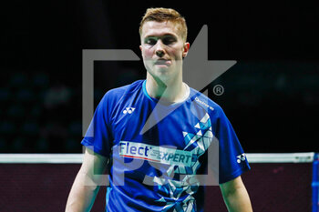 28/04/2022 - Thom Gicquel from France, Quarter final during the European Badminton Championships 2022 on April 28, 2022 at Gallur Sports Center in Madrid, Spain - EUROPEAN BADMINTON CHAMPIONSHIPS 2022 - BADMINTON - ALTRO