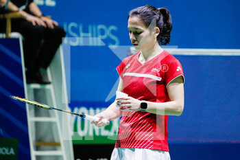 28/04/2022 - Liana Tan from Belgium, Quarter final during the European Badminton Championships 2022 on April 28, 2022 at Gallur Sports Center in Madrid, Spain - EUROPEAN BADMINTON CHAMPIONSHIPS 2022 - BADMINTON - ALTRO