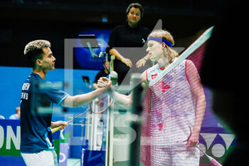 28/04/2022 - Nath Nguyen from Ireland and Anders Antonsen from Denmark, Quarter final during the European Badminton Championships 2022 on April 28, 2022 at Gallur Sports Center in Madrid, Spain - EUROPEAN BADMINTON CHAMPIONSHIPS 2022 - BADMINTON - ALTRO