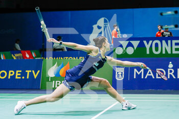 28/04/2022 - Carolina Marin from Spain, Quarter final during the European Badminton Championships 2022 on April 28, 2022 at Gallur Sports Center in Madrid, Spain - EUROPEAN BADMINTON CHAMPIONSHIPS 2022 - BADMINTON - ALTRO