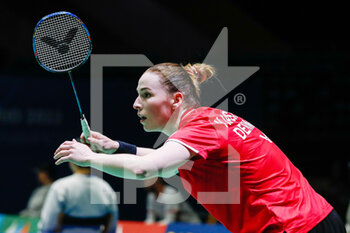 28/04/2022 - Line Hojmark Kjaersfeldt from Denmark, Quarter final during the European Badminton Championships 2022 on April 28, 2022 at Gallur Sports Center in Madrid, Spain - EUROPEAN BADMINTON CHAMPIONSHIPS 2022 - BADMINTON - ALTRO