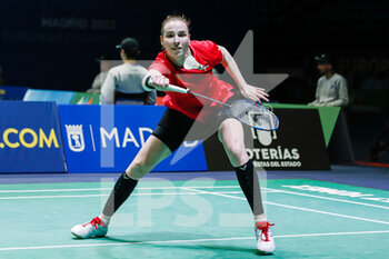 28/04/2022 - Line Hojmark Kjaersfeldt from Denmark, Quarter final during the European Badminton Championships 2022 on April 28, 2022 at Gallur Sports Center in Madrid, Spain - EUROPEAN BADMINTON CHAMPIONSHIPS 2022 - BADMINTON - ALTRO