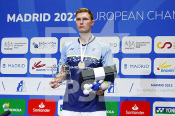 2022-04-30 - Viktor Axelsen from Denmark Gold medal, Final Men's single during the European Badminton Championships 2022 on April 30, 2022 at Gallur Sports Center in Madrid, Spain - EUROPEAN BADMINTON CHAMPIONSHIPS 2022 - BADMINTON - OTHER SPORTS