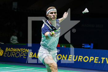 29/04/2022 - Viktor Axelsen from Denmark, Semi final during the European Badminton Championships 2022 on April 29, 2022 at Gallur Sports Center in Madrid, Spain - EUROPEAN BADMINTON CHAMPIONSHIPS 2022 - BADMINTON - ALTRO