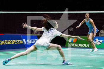 29/04/2022 - Neslihan Yigit from Turkey and Carolina Marin from Spain in action, Semi final during the European Badminton Championships 2022 on April 29, 2022 at Gallur Sports Center in Madrid, Spain - EUROPEAN BADMINTON CHAMPIONSHIPS 2022 - BADMINTON - ALTRO