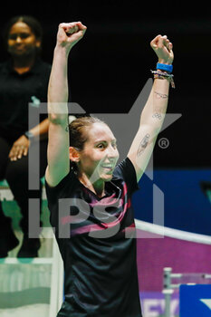 29/04/2022 - Kirsty Gilmour from Scotland celebrates the victory, Semi final during the European Badminton Championships 2022 on April 29, 2022 at Gallur Sports Center in Madrid, Spain - EUROPEAN BADMINTON CHAMPIONSHIPS 2022 - BADMINTON - ALTRO