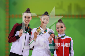 17/09/2022 - Podium All Round - Gold Medal RAFFAELI Sofia,  Silver Medal VARFOLOMEEV Darja, Bronze Medal NIKOLOVA Stiliana - RHYTHMIC GYMNASTICS WORLD CHAMPIONSHIP 2022 DAY4 - GINNASTICA - ALTRO