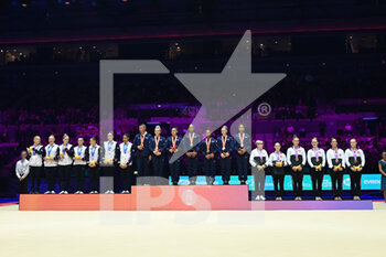 2022-11-01 - Medal ceremony with Usa Gold medal, GBR Silver medal and Canada Bronze medal - ARTISTIC GYMNASTICS WORLD CHAMPIONSHIPS - WOMEN'S TEAM FINAL - GYMNASTICS - OTHER SPORTS