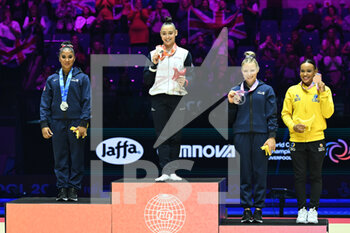06/11/2022 - Floor Medalists: Gold Medal GADIROVA Jessica (GBR) Silver Medal CHILES Jordan (USA) Bronze Medals Rebeca Andrade (BRA) and Jade Carey (USA) - ARTISTIC GYMNASTICS WORLD CHAMPIONSHIPS - APPARATUS WOMEN’S AND MEN’S FINALS - GINNASTICA - ALTRO