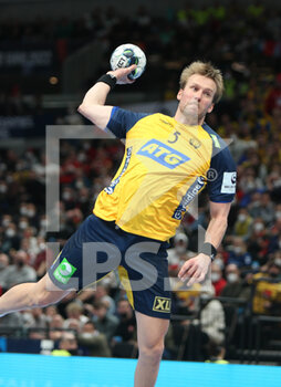 28/01/2022 - Max Darj of Sweden during the EHF Euro 2022, Semi Final Handball match between France and Sweden on January 28, 2022 at Budapest Multifunctional Arena in Budapest, Hungary - EHF EURO 2022, SEMI FINAL - FRANCE VS SWEDEN - PALLAMANO - ALTRO