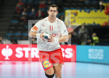 2022-01-28 - Rasmus Lauge of Denmark during the EHF Euro 2022, Semi Final Handball match between Spain and Denmark on January 28, 2022 at Budapest Multifunctional Arena in Budapest, Hungary - EHF EURO 2022, SEMI FINAL - SPAIN AND DENMARK - HANDBALL - OTHER SPORTS