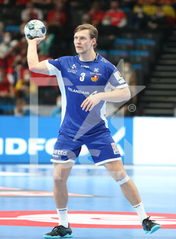 2022-01-28 - Janus Dadi Smarason of Iceland during the EHF Euro 2022, Placement Match 5/6 Handball match between Iceland and Norway on January 28, 2022 at Budapest Multifunctional Arena in Budapest, Hungary - EHF EURO 2022, PLACEMENT MATCH 5/6 - ICELAND VS NORWAY - HANDBALL - OTHER SPORTS