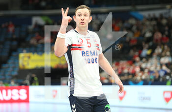 28/01/2022 - Sander Sagosen of Norway during the EHF Euro 2022, Placement Match 5/6 Handball match between Iceland and Norway on January 28, 2022 at Budapest Multifunctional Arena in Budapest, Hungary - EHF EURO 2022, PLACEMENT MATCH 5/6 - ICELAND VS NORWAY - PALLAMANO - ALTRO