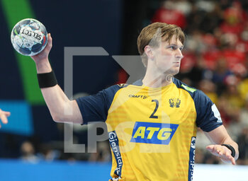 2022-01-30 - Jonathan Carlsbogard of Sweden during the EHF Men's Euro 2022, Final handball match between Sweden and Spain on January 30, 2022 at Budapest Multifunctional Arena in Budapest, Hungary - EHF MEN'S EURO 2022, FINAL - SWEDEN VS SPAIN - HANDBALL - OTHER SPORTS