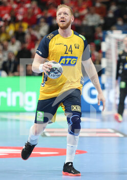 2022-01-30 - Jim Gottfridsson of Sweden during the EHF Men's Euro 2022, Final handball match between Sweden and Spain on January 30, 2022 at Budapest Multifunctional Arena in Budapest, Hungary - EHF MEN'S EURO 2022, FINAL - SWEDEN VS SPAIN - HANDBALL - OTHER SPORTS
