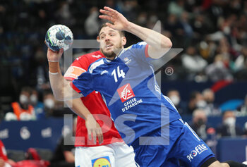 2022-01-30 - Kentin Mahe of France during the EHF Men's Euro 2022, Placement Match 3/4 handball match between France and Denmark on January 30, 2022 at Budapest Multifunctional Arena in Budapest, Hungary - EHF MEN'S EURO 2022, PLACEMENT MATCH 3/4 - FRANCE VS DENMARK - HANDBALL - OTHER SPORTS