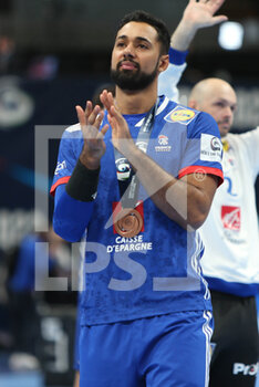 2022-01-30 - Melvyn Richardson of France dejected after loosing the EHF Men's Euro 2022, Placement Match 3/4 handball match between France and Denmark on January 30, 2022 at Budapest Multifunctional Arena in Budapest, Hungary - EHF MEN'S EURO 2022, PLACEMENT MATCH 3/4 - FRANCE VS DENMARK - HANDBALL - OTHER SPORTS