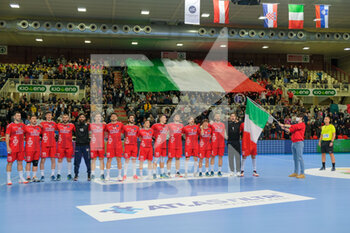 16/03/2022 - Italy during the National anthem - 2023 WORLD CUP QUALIFIERS - ITALY VS SLOVENIA - PALLAMANO - ALTRO
