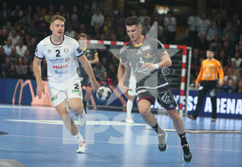 29/09/2022 - Aymeric Minne of HBC Nantes and Daniel Blomgren of Elverum during the EHF Champions League Handball match between HBC Nantes and Elverum Handball on September 29, 2022 at H Arena in Nantes, France - HANDBALL - CHAMPIONS LEAGUE - NANTES V ELVERUM - PALLAMANO - ALTRO