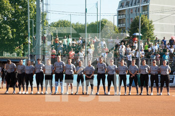 20/08/2022 - Players of Softball Forlì during national anthem - 2022 WOMEN'S EUROPEAN PREMIER CUP - SOFTBALL - ALTRO