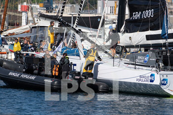 2022-05-09 - Nicolas Lunven, Banque Populaire during the start of the Guyader Bermudes 1000 Race, IMOCA Globe Series sailing race on May 8, 2022 in Brest, France - GUYADER BERMUDES 1000 RACE, IMOCA GLOBE SERIES SAILING RACE - SAILING - OTHER SPORTS