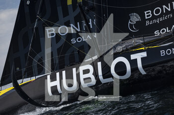 2022-04-22 - Skipper Alan Roura on Imoca Hublot during Training prerior for the route du rhum Lorient, France, on 22 april 2022, photo Pierre Bouras / DPPI - SAILING - TRAINING IMOCA HUBLOT ALAN ROURA - SAILING - OTHER SPORTS