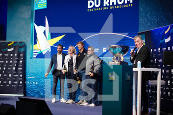 12/12/2022 - Rhum Mono, Catherine CHABAUD 2nd place, Jean-Pierre DICK winner, Wilfrid CLERTON 3rd place during the Prize Giving of the Route du Rhum 2022 on December 10, 2022 at Salon nautique de Paris in Paris, France - SAILING - ROUTE DU RHUM 2022 - PRIZE GIVING - VELA - ALTRO