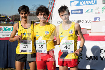 2022-01-30 - Stefano Benzoni winner of the international junior race. Elia Matteo second place and Matteo Bardea third place - WORLD CROSS COUNTRY TOUR - 90TH CINQUE MULINI 2022 - INTERNATIONALS - ATHLETICS