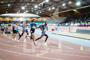 2022-03-02 - Selemon Barega of Ethiopia, Mohamed Katir of Spain, Lamecha Girma of Ethiopia in action during the Men 3000 m of the World Athletics Indoor Tour Madrid 2022 on March 2, 2022 at the Polideportivo Gallur in Madrid, Spain -Photo Oscar J Barroso / Spain DPPI / DPPI - WORLD ATHLETICS INDOOR TOUR MADRID 2022 - INTERNATIONALS - ATHLETICS