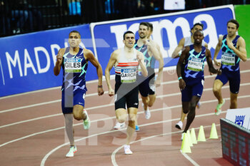 2022-03-02 - Elliot Giles of Great Britain and Mariano Garcia of Spain in action during the Men 800 m of the World Athletics Indoor Tour Madrid 2022 on March 2, 2022 at the Polideportivo Gallur in Madrid, Spain -Photo Oscar J Barroso / Spain DPPI / DPPI - WORLD ATHLETICS INDOOR TOUR MADRID 2022 - INTERNATIONALS - ATHLETICS