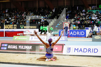 2022-03-02 - Yulimar Rojas of Venezuela gestures during the Women Triple Jump of the World Athletics Indoor Tour Madrid 2022 on March 2, 2022 at the Polideportivo Gallur in Madrid, Spain -Photo Oscar J Barroso / Spain DPPI / DPPI - WORLD ATHLETICS INDOOR TOUR MADRID 2022 - INTERNATIONALS - ATHLETICS