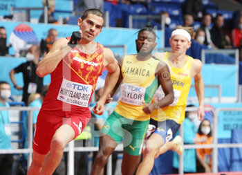 2022-03-18 - Bruno Hortelano-Roig of Spain, Heats 400M Men during the World Athletics Indoor Championships 2022 on March 18, 2022 at Stark Arena in Belgrade, Serbia - WORLD ATHLETICS INDOOR CHAMPIONSHIPS 2022 - INTERNATIONALS - ATHLETICS