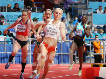 2022-03-18 - Lada Vondrova of Czech Republic, Justin Swiety-Ersetic of Poland, Jessie Knight of Great Britain, Heats 400 M Women during the World Athletics Indoor Championships 2022 on March 18, 2022 at Stark Arena in Belgrade, Serbia - WORLD ATHLETICS INDOOR CHAMPIONSHIPS 2022 - INTERNATIONALS - ATHLETICS
