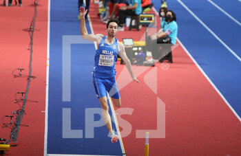 2022-03-18 - Miltiadis TENTOGLOU of Greece, Final Long Jump Men during the World Athletics Indoor Championships 2022 on March 18, 2022 at Stark Arena in Belgrade, Serbia - WORLD ATHLETICS INDOOR CHAMPIONSHIPS 2022 - INTERNATIONALS - ATHLETICS