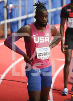 2022-03-18 - Marqueze WASHINGTON of USA, 1/2 Final 400 M Men during the World Athletics Indoor Championships 2022 on March 18, 2022 at Stark Arena in Belgrade, Serbia - WORLD ATHLETICS INDOOR CHAMPIONSHIPS 2022 - INTERNATIONALS - ATHLETICS