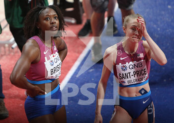 2022-03-18 - Mikiah BRISCO of USA, Marybeth SANT-PRICE of USA, 60 M Women during the World Athletics Indoor Championships 2022 on March 18, 2022 at Stark Arena in Belgrade, Serbia - WORLD ATHLETICS INDOOR CHAMPIONSHIPS 2022 - INTERNATIONALS - ATHLETICS