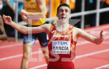 2022-03-19 - Mariano GARCIA of Spain, Final 800 M Men during the World Athletics Indoor Championships 2022 on March 19, 2022 at Stark Arena in Belgrade, Serbia - WORLD ATHLETICS INDOOR CHAMPIONSHIPS 2022 - INTERNATIONALS - ATHLETICS