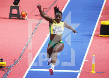2022-03-20 - Kimberly WILLIAMS of Jamaica, Final Triple Jump Women during the World Athletics Indoor Championships 2022 on March 20, 2022 at Stark Arena in Belgrade, Serbia - WORLD ATHLETICS INDOOR CHAMPIONSHIPS 2022 - INTERNATIONALS - ATHLETICS
