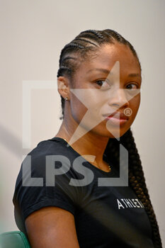 2022-06-08 - Allyson Felix (USA) during the Golden Gala press conference Pietro Mennea fifth leg Wanda Diamond League in the conference room of the Olympic Stadium in Rome on 08 June 2022 - 2022 ROME WANDA DIAMOND LEAGUE PRESS CONFERENCE - INTERNATIONALS - ATHLETICS