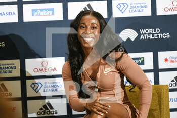 2022-06-17 - Shelly-Ann Fraser-Pryce of Jamaica attends the press conference during the Wanda Diamond League 2022, Meeting de Paris (athletics) on June 17, 2022 at Charlety stadium in Paris, France - ATHLETICS - DIAMOND LEAGUE 2022 - MEETING DE PARIS - INTERNATIONALS - ATHLETICS