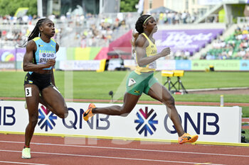 2022-07-16 - Anthonique Strachan Bahamas, Sherida Jackson of Jamaica competing on Women's heats 100 metres during the World Athletics Championships on July 16, 2022 in Eugene, United States - ATHLETICS - WORLD CHAMPIONSHIPS 2022 - INTERNATIONALS - ATHLETICS