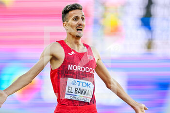 2022-07-18 - Soufiane El Bakkali of Morocco Gold medal on 3000 Metres Steeplechase Men during the World Athletics Championships on July 18, 2022 in Eugene, United States - ATHLETICS - WORLD CHAMPIONSHIPS 2022 - INTERNATIONALS - ATHLETICS
